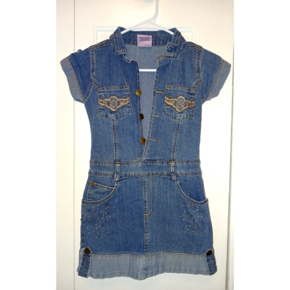 Little Girls Deniem Jean Dress Jumpsuit